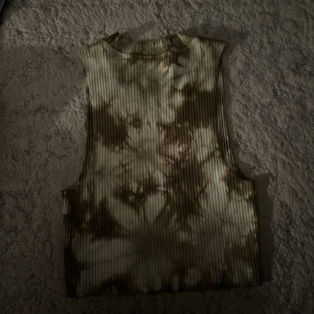Small green and white tie dye tank top.